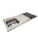 Ver imagem 3 de Pia Fogão Elétrico 2 bocas Fabrinox 120x55cm, cuba esquerda, válvula e sifão