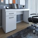 Ver imagem 1 de Mesa Escrivaninha Classic 1 Porta 1 Gaveta Branco - Panorama Móveis