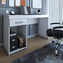Ver imagem 2 de Mesa Escrivaninha Classic 1 Porta 1 Gaveta Branco - Panorama Móveis