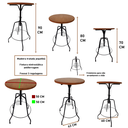 Ver imagem 3 de Mesa bistrô redonda ferro madeira 50 cm artesanal rústica