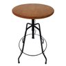 Mesa bistrô redonda ferro madeira 50 cm artesanal rústica - 1
