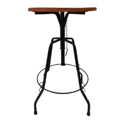 Mesa bistrô redonda ferro madeira 50 cm artesanal rústica - 2