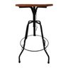 Mesa bistrô redonda ferro madeira 50 cm artesanal rústica - 2