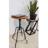 Mesa bistrô redonda ferro madeira 50 cm artesanal rústica - 7