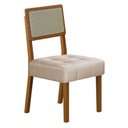 Ver mais imagens de Mesa de Jantar Liz 180x90cm Vidro 25mm Cinamomo Off White com Kit 8 Cadeiras Linho Bege -Valdemó