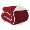 Coberdron Casal Queen Dupla Face Sherpa e Manta Soft Vermelho - 1