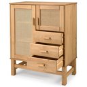 Ver imagem 4 de Balcão Buffet Madeira e Rattan 02 Portas e 03 Gavetas