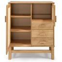 Ver imagem 3 de Balcão Buffet Madeira e Rattan 02 Portas e 03 Gavetas