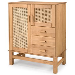 Balcão Buffet Madeira e Rattan 02 Portas e 03 Gavetas - 2