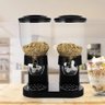 Dispenser Cereais Duplo Porta Mantimentos Acrilico Mesa Bancada Hotel Alimentos Graos Secos Cozinha - 5