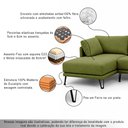Ver imagem 4 de Sofá Sala de Estar Atena Chaise Esquerdo Pés de Ferro 254cm 4 Lugares Bouclê Verde Claro M1 - Monari