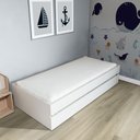 Ver imagem 1 de Bicama Solteiro Mdf Bp Branco Megamobilia