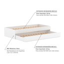 Ver imagem 3 de Bicama Solteiro Mdf Bp Branco Megamobilia