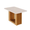 Ver imagem 3 de Mesa de Jantar Retangular 130x80cm MDF/Vidro Jambu CabeCasa MadeiraOriginals Off White/Cinamomo