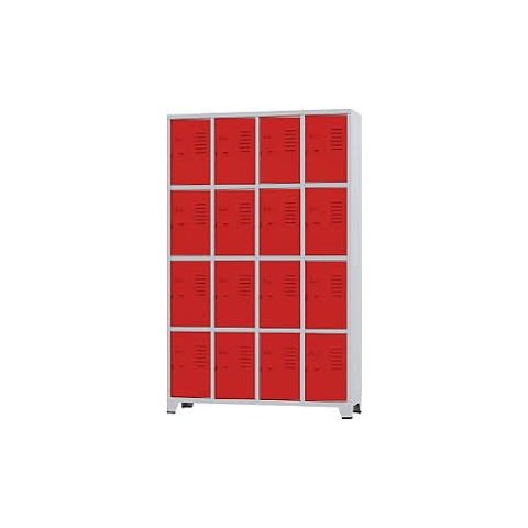 Armário Roupeiro De Aço 24 Portas Para Vestiário Academia Locker Vermelho