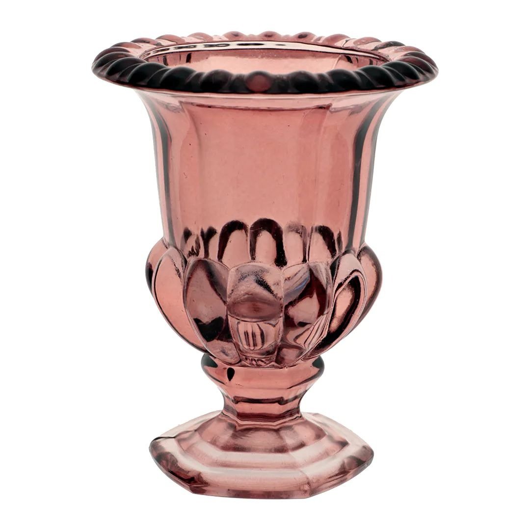 Vaso em Cristal Ecológico com Pé 11,5xa15cm Cor Rosa Lhermitage