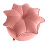Poltrona com Puff Pétala Floral Decorativa com Pés de Madeira Rose - 3