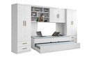 Ver imagem 2 de Quarto Infantil Chiara 2 Guarda Roupa de 2 Portas + Modulo Aéreo + Cama + Auxiliar Branco - Phoenix