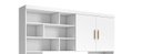 Ver imagem 3 de Quarto Infantil Chiara 2 Guarda Roupa de 2 Portas + Modulo Aéreo + Cama + Auxiliar Branco - Phoenix