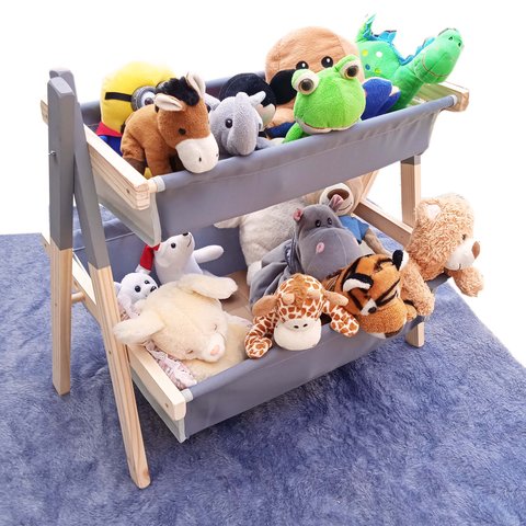 Cesto Organizador Brinquedos Montessori Infantil Cinza