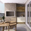 Ver imagem 1 de Cozinha Modulada Viena 2 Peças com 1 Armário Aéreo Vidros Reflecta 1 Balcão Herval Bege