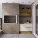 Ver imagem 3 de Cozinha Modulada Viena 2 Peças com 1 Armário Aéreo Vidros Reflecta 1 Balcão Herval Bege