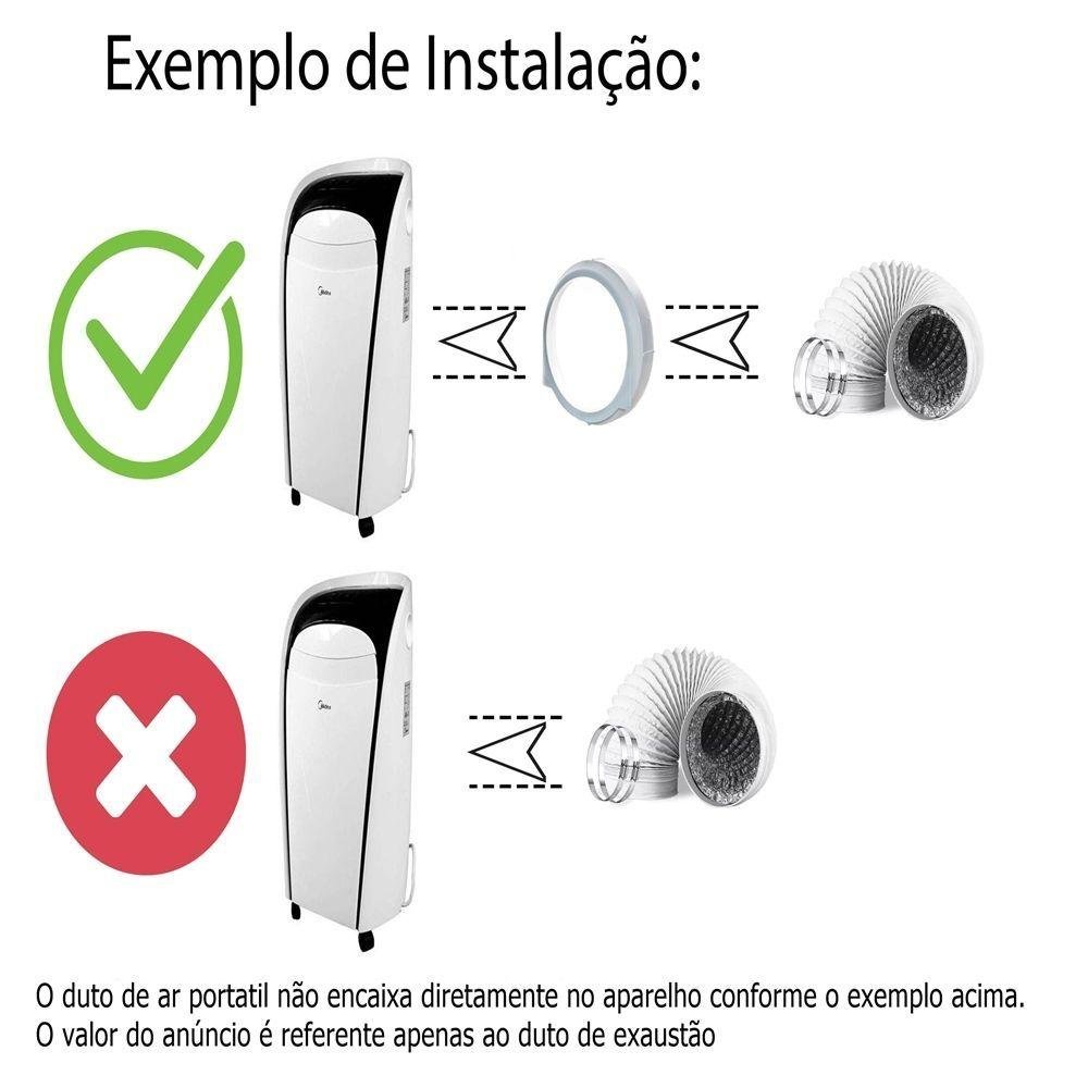 Duto Flexível de Pvc para Ar Condicionado Portátil Tubo de 130mm X 3m - 5
