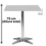 Mesa Delta em Alumínio 75 Cm (alt) Base em X Tampo Mdp Quadrado 70 Cm (larg) X 2,50 Cm (alt) Noce - 4