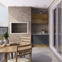 Ver imagem 1 de Cozinha Modulada Viena 2 Peças com 1 Armário Aéreo Vidros Reflecta 1 Balcão Herval Cinza/Louro Freij