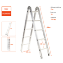 Ver imagem 2 de Escada Tesoura Multifuncional 2x5 Alumínio 10degraus 3,0m