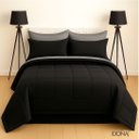 Ver imagem 2 de Edredom 06 Peças Queen Dupla Face Aconchego Preto e Cinza Casa Dona