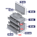 Ver imagem 3 de Conjunto Safira 60 Gabinete para Banheiro com Cuba e Espelheira