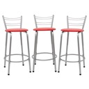 Ver imagem 1 de Kit 3 Banquetas para Balcão Flórida Prata 60cm Cozinha Gourmet Bistrô Bancada Piscina Área de Lazer