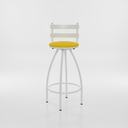 Ver imagem 1 de Kit Cadeira Giratoria e Fixa Altura 70cm Assento 35cm:amarelo/branco