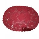 Ver imagem 1 de Tapete Crochê Oval Sala Quarto Coração Vermelho 75x55