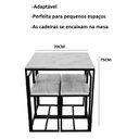 Ver imagem 2 de Conjunto Mesa 4 Cadeiras Pequena Estofado Branco Industrial Wood Box