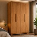 Ver imagem 3 de Guarda-Roupa Solteiro 100% MDF 4 Portas e 2 Gavetas com Pés Multimóveis CR35505 Madeirado