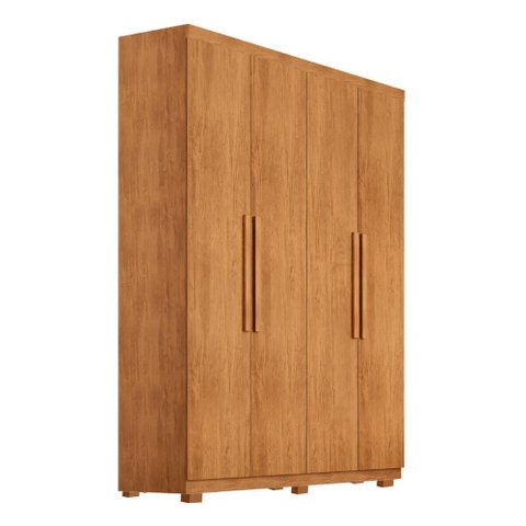 Guarda-Roupa Solteiro 100% MDF 4 Portas e 2 Gavetas com Pés Multimóveis CR35505 Madeirado