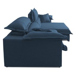 Sofá Retrátil Reclinável 2,50m Nivus Azul c/ Molas Ensacadas - King House - 6