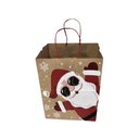 Ver imagem 1 de Kit 10 Sacolas Papel Kraft Papai Noel 27x20x33cm Natal