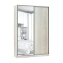 Ver imagem 1 de Guarda-roupa Solteiro Luciane 2 Portas de Correr 3 Gavetas Prime Plus Alumínio com Espelho 160 Cm
