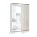 Ver imagem 3 de Guarda-roupa Solteiro Luciane 2 Portas de Correr 3 Gavetas Prime Plus Alumínio com Espelho 160 Cm