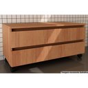 Ver imagem 1 de Bancada de Banheiro Bn3603 2 Gavetas C/ Rodízio Cor Amêndoa - Tecno Mobili