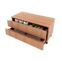 Ver imagem 5 de Bancada de Banheiro Bn3603 2 Gavetas C/ Rodízio Cor Amêndoa - Tecno Mobili