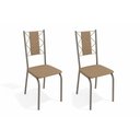 Ver imagem 6 de Conjunto: Mesa Sala Jantar Elba C/ Tampo de Madeira 160cm e 6 Cadeiras Lisboa Niquel/nogueira -
