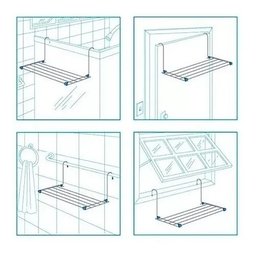 Varal Dobrável Portátil Apartamento Porta Janela Seca Preto - 4 Varal Dobrável Portátil Apartamento Porta Janela Seca Preto - 4