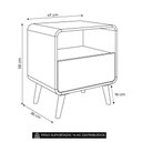 Ver imagem 2 de Mesa Cabeceira Quarto 47cm 1 Gaveta Nuvia Bege C06 - Mpozenato