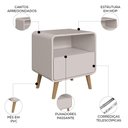 Ver imagem 5 de Mesa Cabeceira Quarto 47cm 1 Gaveta Nuvia Bege C06 - Mpozenato