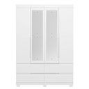 Ver imagem 2 de Guarda Roupa Solteiro Doble 4 Portas Flex Branco/freijó com Espelho - Móveis Albatroz