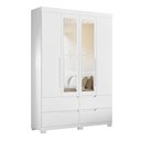 Ver imagem 1 de Guarda Roupa Solteiro Doble 4 Portas Flex Branco/freijó com Espelho - Móveis Albatroz